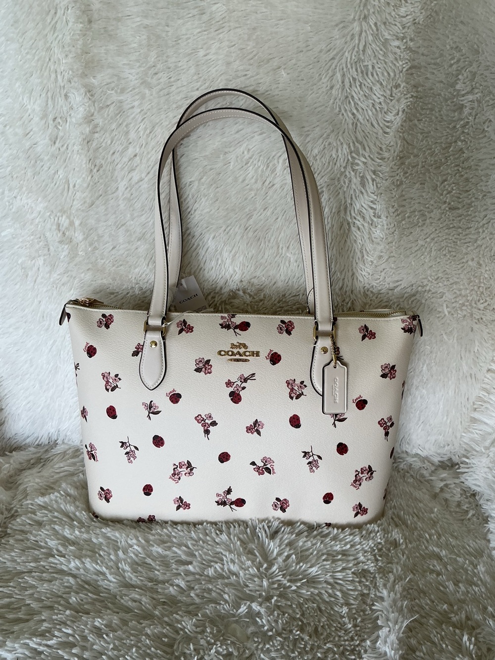 Coach Lady Bug floral gallery tote in chalk multi